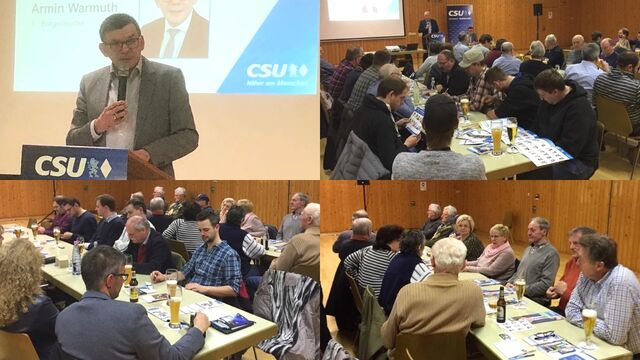 Fotocollage von der Wahlversammlung in Gauaschach (Fotos: Armin Warmuth)