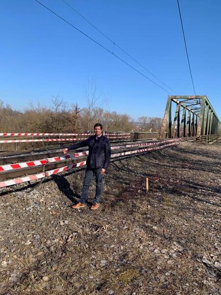 Bürgermeister an der Baustelle